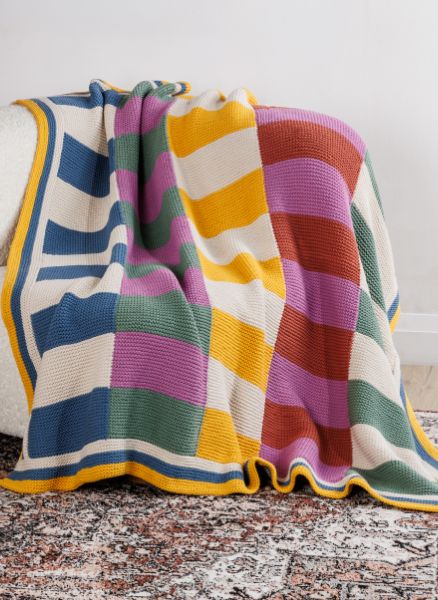 Harmonious Stripes Garter Knit Blanket Pattern
