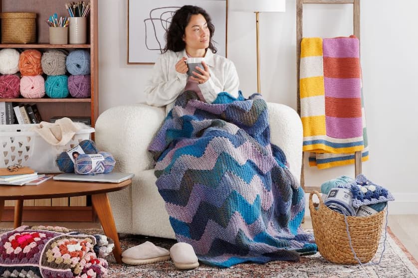 Join As You Zig Zag Crochet Blanket Pattern