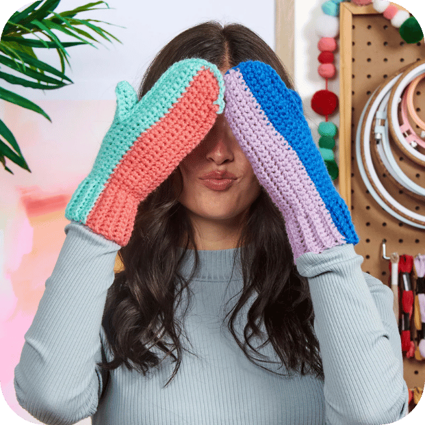 Free Crochet Half & Half Mittens Pattern