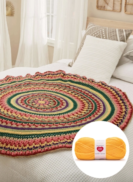 Free Crochet Circular Fall Mandala Throw Pattern