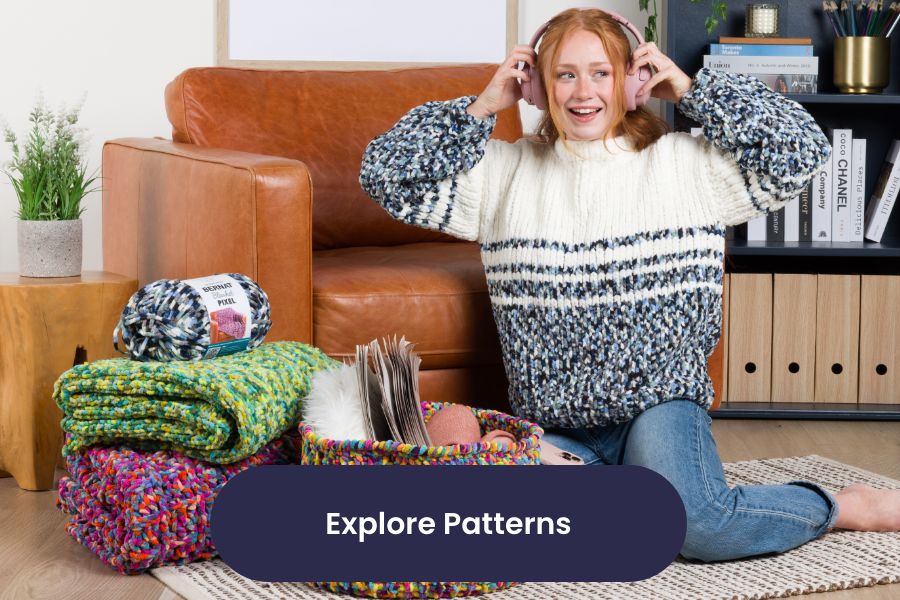 Free Patterns - Bernat Blanket Pixel