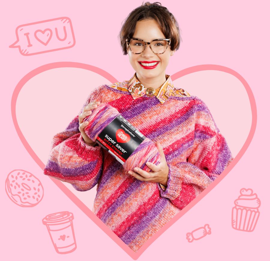 Red Heart Super Saver Bitty Stripes Yarn