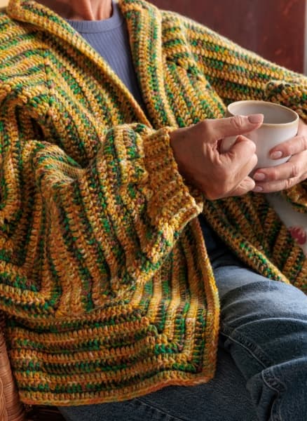 Free Shaping Up Crochet Hexagon Cardigan Pattern