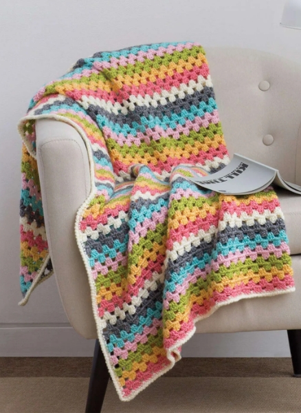 Free Crochet Granny Stripes Afghan Pattern