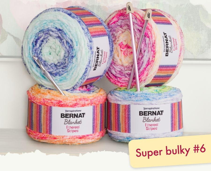 New Bernat Blanket Ethereal Stripes