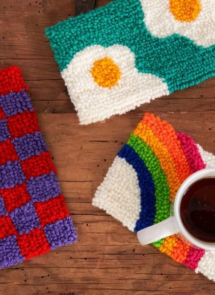 Free Craft Punch Needle Mug Rugs Pattern