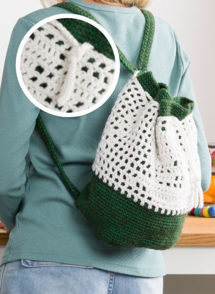 Free Crochet Filet Fern Backpack Pattern