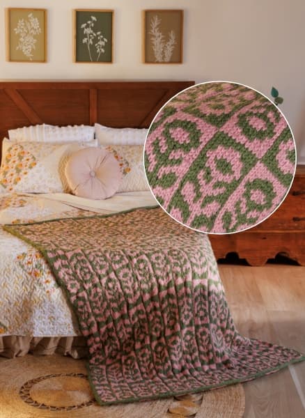 Free Cottage Blooms Knit Blanket Pattern