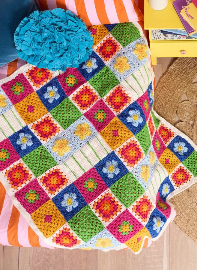 Free Crochet Garden Patch Blanket Pattern