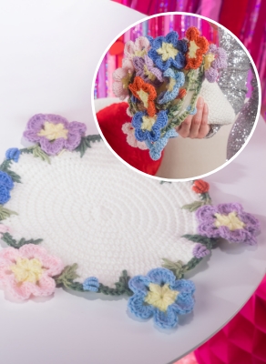 Free Bunch of Flowers Crochet Table Set Pattern