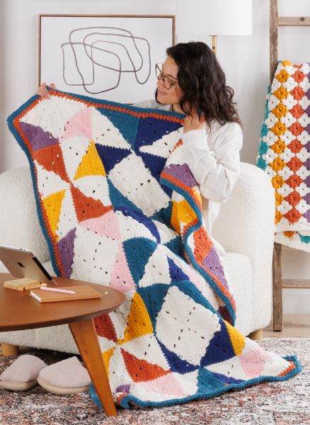 Free GeoSquares Crochet Blanket Pattern