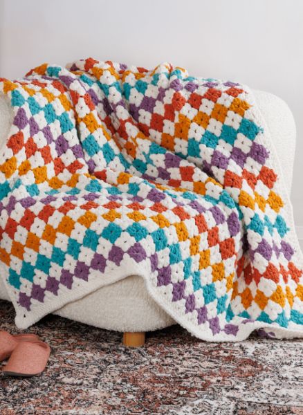 Free Diamond Delight Crochet Granny Blanket Pattern