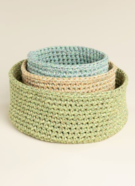 Free Three Crochet Nesting Baskets Pattern