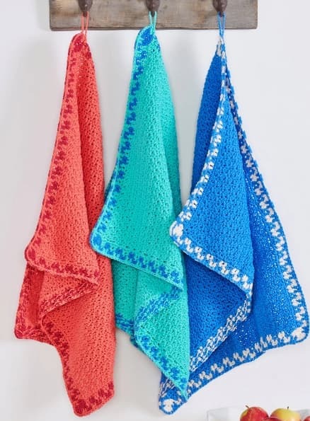 Free Lily Checked Border Crochet Kitchen Towel Pattern