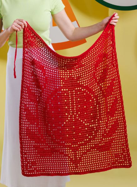 Free Filet Crochet Pomegranate Apron Pattern