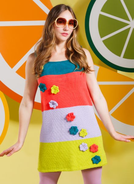 Free Knit Floral Cascade Dress Pattern