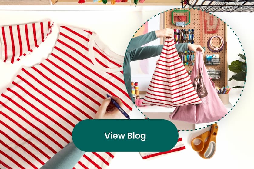 This fun, simple project quickly transforms a t-shirt into a tote.