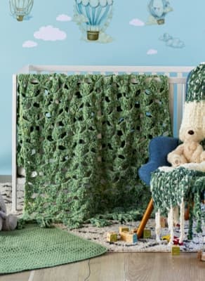 Free Budding Leaves Crochet Blanket Pattern