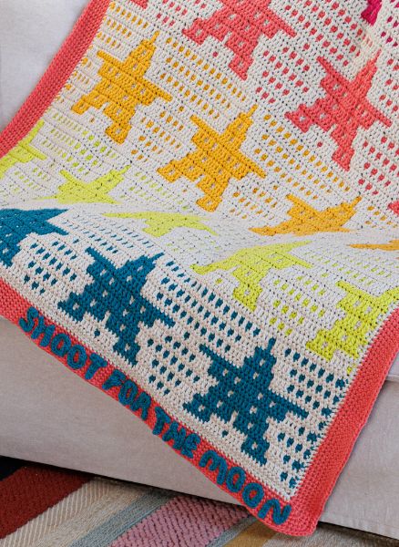 Free Crochet Star Bright Mosaic Blanket Pattern