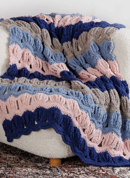 Free Vintage Fan Ripple Crochet Blanket Pattern