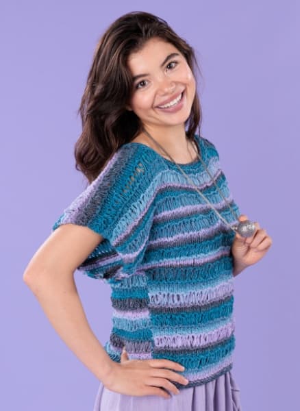 Free Knit Drop Stitch Tee Pattern