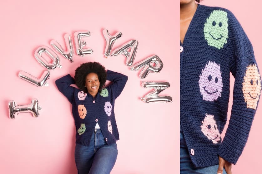 Free Crochet Big Smiles Big Cardigan Pattern