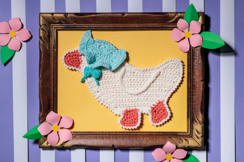 Free Lily Duck, Duck, Goose Crochet Dishcloth Pattern