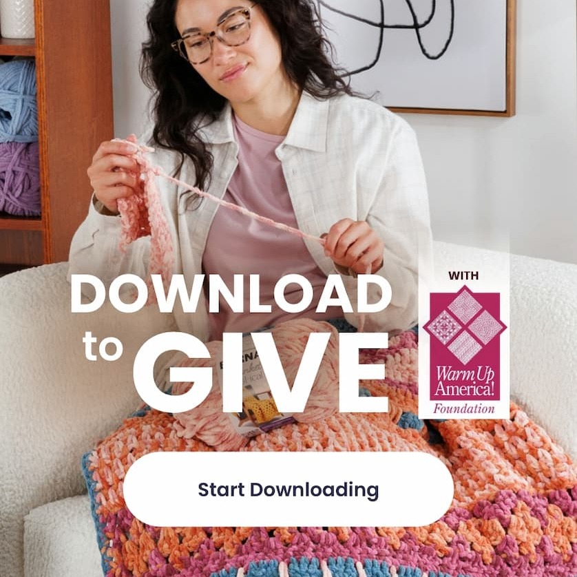 Every pattern you grab = a donation from us to Warm Up America.