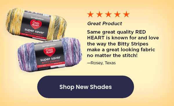 New Shades - Red Heart Super Saver Bitty Stripes Yarn