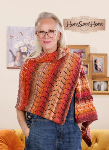 Free Knit Chevron Eyelets Shawl Pattern
