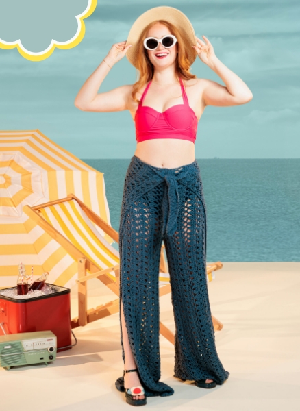 Free Crochet Seabreeze Mesh Wrap Pants Pattern