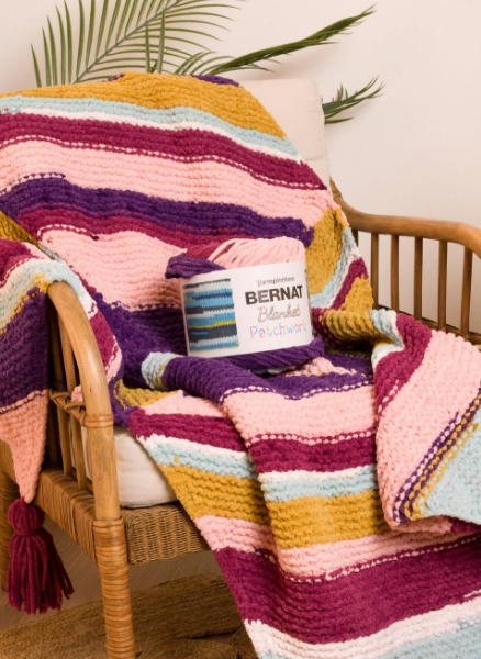 Free Quarter Stripes Knit Blanket Pattern