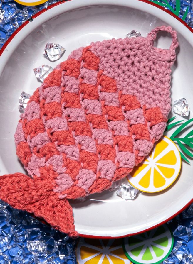 Free Lily Catch of the Day Crochet Dishcloth Pattern