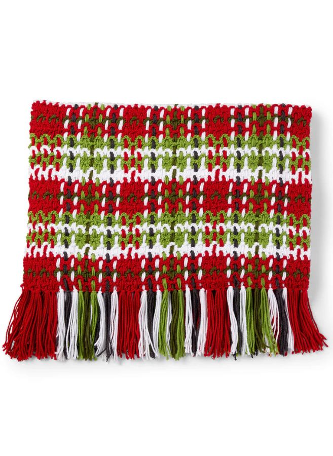 Free Plaid Christmas Crochet Blanket Pattern