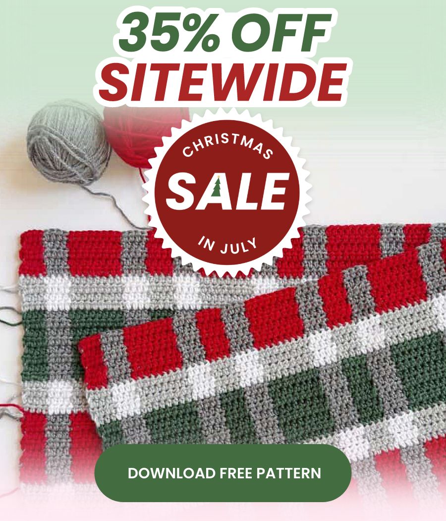 Free Crochet Christmas Plaid Throw Pattern