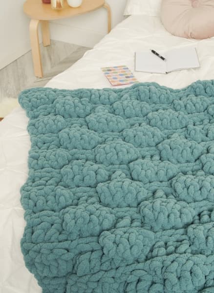 Free Puff Piece Crochet Lap Blanket Pattern
