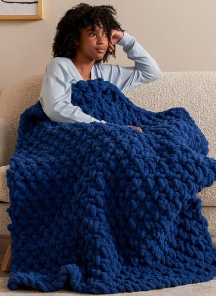 Free Maxi Moss Stitch Crochet Blanket Pattern