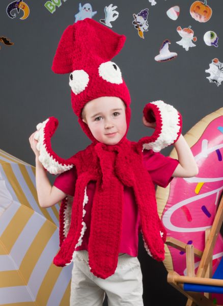 Free Crochet Giant Squid Hat and Cape Costume Pattern
