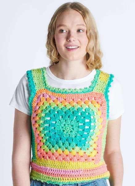 Free Crochet Granny Square Retro Top Pattern