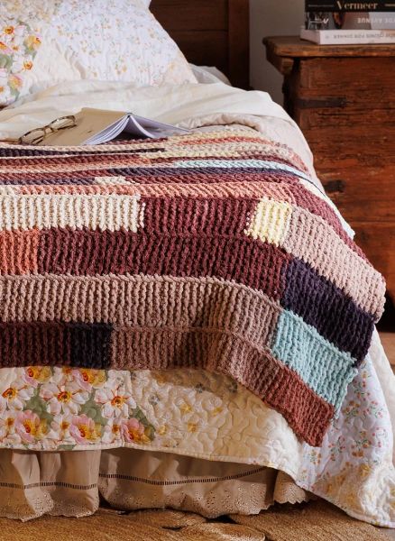 Free Patchwork Strips Knit Quilt Pattern