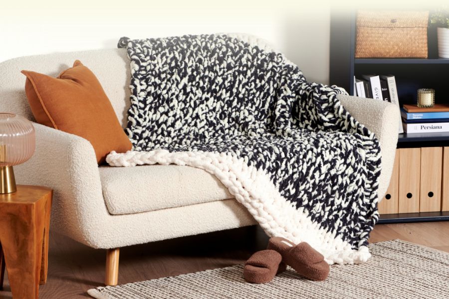 Free Go With the Flow Table Knit Blanket Pattern