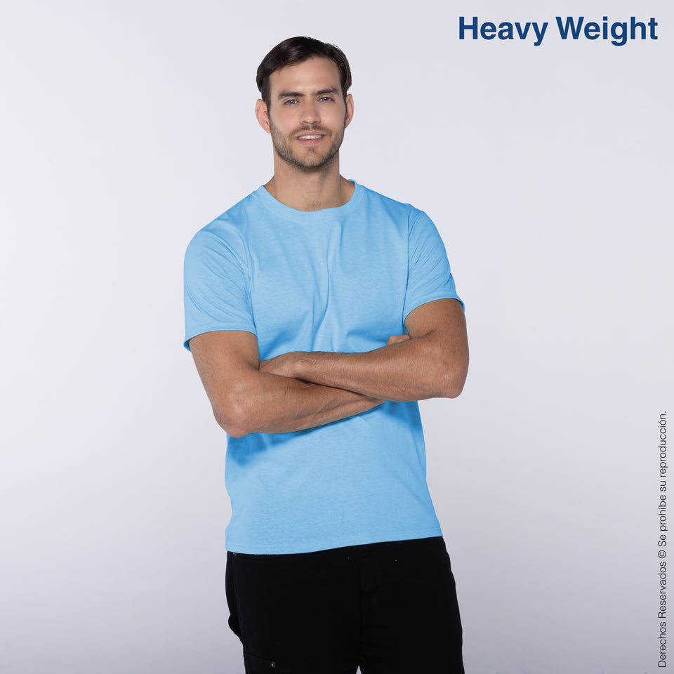 Playera Peso Completo Cuello Redondo Manga Corta para Caballero · 100% Algodón · Color Caribe