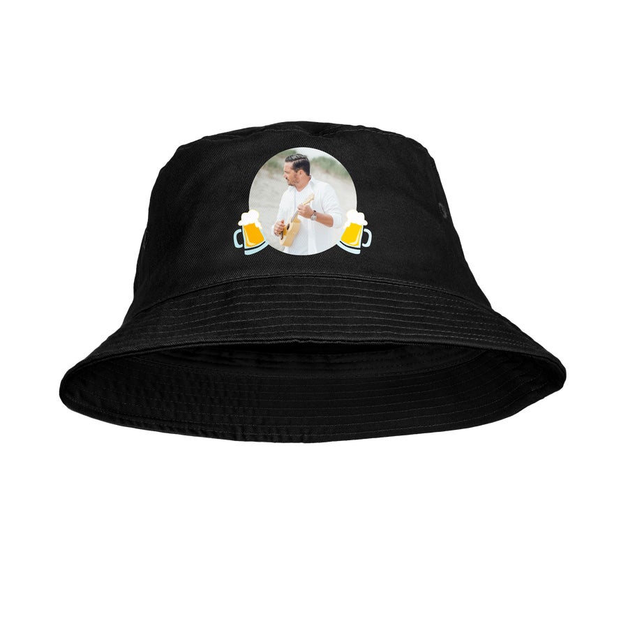 Gepersonaliseerde bucket hat - zwart