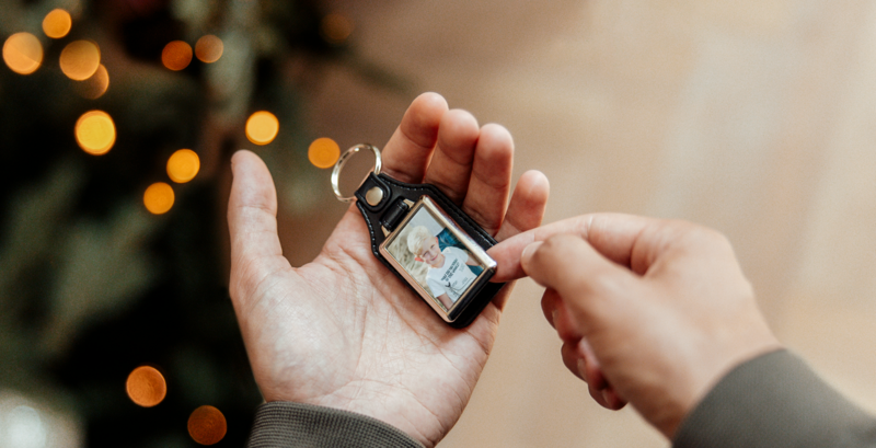 Gepersonaliseerde leren sleutelhanger