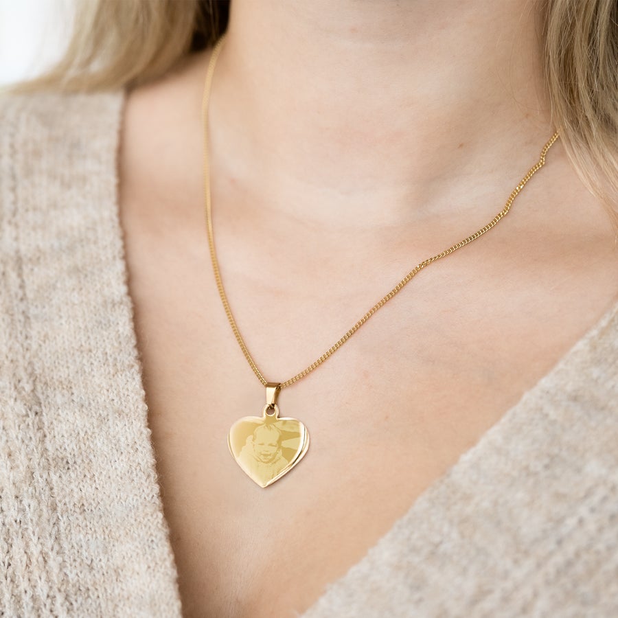 Ketting hart met gravure