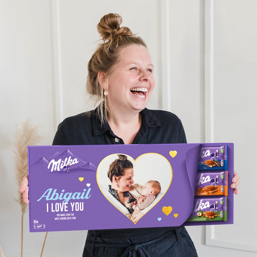 Mega Milka med tryckt namn