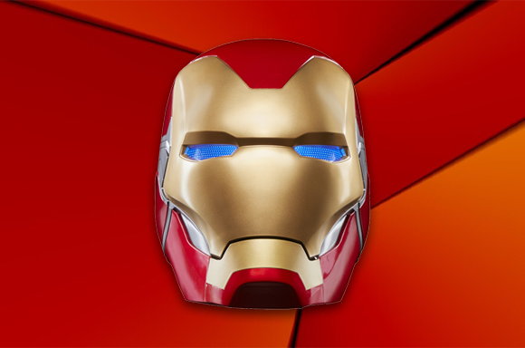 MARVEL LEGENDS SERIES<br>IRON MAN PREMIUM ELECTRONIC HELMET WITH LIGHT FX