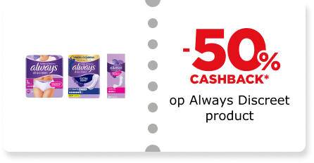 -50% cashback op Always Discreet product