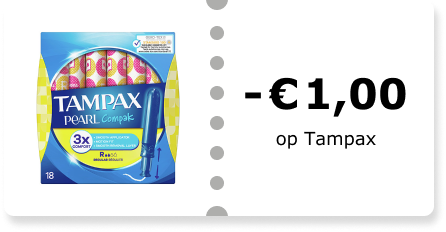 -€1,00 op Tampax 