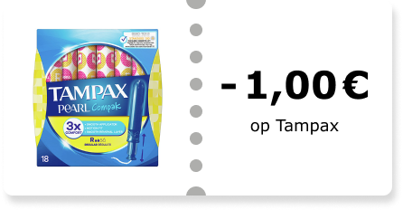 -€ 1,00 op Tampax